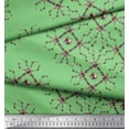 thumbnail image 3 of Soimoi Green Silk Fabric Floral Wreath Geometric Decor Fabric Printed Yard 44 Inch Wide, 3 of 5