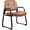Brown-seldbase, variant on Big & Tall 500 lb Waiting Room Chairs with Padded Armrests and Sled Base, Leather Stationary No Wheels Office Guest Chair for Reception Lobby Home and Meeting Conference, Brown