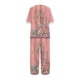 thumbnail image 5 of ICHUANYI Clearance Women's Summer Printed Half Sleeve Round Neck Cropped Top + Casual Pants Suit Set Two Piece Lounge Set(Pink, L) ICHUANYI WER2023081114355, 5 of 5