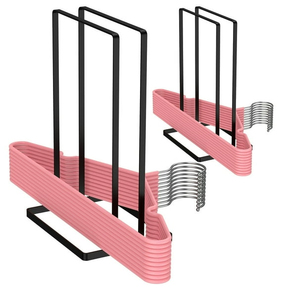 2Pcs Detachable Hanger Storage Rack Stainless Steel Hanger Storage Stand Space Saving Hanger Organizer for Closet Laundry Room