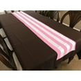 thumbnail image 2 of Cotton Print Table Runner 2 Inch Wide Stripes Pink, 2 of 3