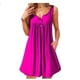 thumbnail image 2 of Vestido de mujer con botones plisados, camiseta informal con bolsillo, vestido sin mangas, rosa roja, L Inevent AP002060-43, 2 of 5
