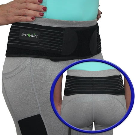EverRelief SI Belt Hip Brace Large - Sacroiliac Joint Support for Men & Women-Fully Adjustable Sciatica Brace Relieves Back, Pelvic & Hip Pain