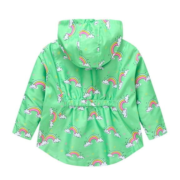 Qingpeng Toddler Girls Boys Zip Up Hoodie Kids Casual Loose Long Sleeves Outwear Cute Print Lightweight Thin Jacket