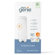 Diaper Genie Signature White Pail, Includes 1 Easy Roll Refill with 9 Bags