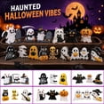 thumbnail image 3 of HaiSphere Vintage Halloween Decor Wooden Tiered Tray Accents—Halloween Table Decorations with Ghost Cat Bat Witch Broom for Halloween Party Decorations Indoor Shelf Display,E, 3 of 3