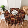 thumbnail image 2 of Bear Deer Tablecloth Round 60" Rustic Vintage Wildlife Elk Moose Cabin Lodge Forest Animal Tree Farmhouse Country Style Circular Table Cloth Cover for Dining Kitchen Party Picnic Decor, 2 of 7