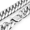 thumbnail image 4 of 16/19/21mm High-grade Heavy Stainless Steel Necklace Mens Curb Cuban Link Chain Necklaces Or Bracelet Choker Jewelry 7-40inch, 4 of 6