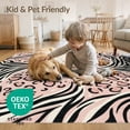 thumbnail image 4 of ODIKA Pink Cheetah Print Spotted Center Striped Perimeter Zebra Tiger for Home Office, Gaming Room, Under Desk, Non-Slip Chair-Friendly, 4 of 7