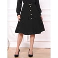 thumbnail image 4 of DARING DIVA Women's A-Line Vintage High Waist Pleated Midi Skirts XS Black, 4 of 7