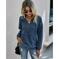 thumbnail image 2 of PRETTYGARDEN Women's Casual Long Sleeve Lapel Zipper Sweatshirt Drawstring Loose Pullover Tops, 2 of 7