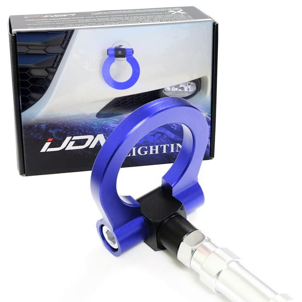 iJDMTOY Blue Track Racing Style Tow Hook Ring Compatible With Honda