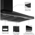 thumbnail image 3 of Range Hood 36 inch Black Wall Mount Range Hood in Black Stainless Steel Kitchen Vent Hood, 3 of 6