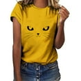 thumbnail image 2 of JINMGG Shorts for Women Clearance $5 Women's Casual Loose Round Neck Shorts Sleeve Letter Print Top Blouse T-Shirt Yellow XXXL, 2 of 4