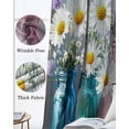 thumbnail image 3 of Vintage Flower Blackout Curtains for Bedroom Living Room Darkening Curtains 54 Inch Long Spring Botanical Lavender Daisy Wood Short Curtain for Small Window Treatment Grommet Drapes 52"x54"x2, 3 of 9
