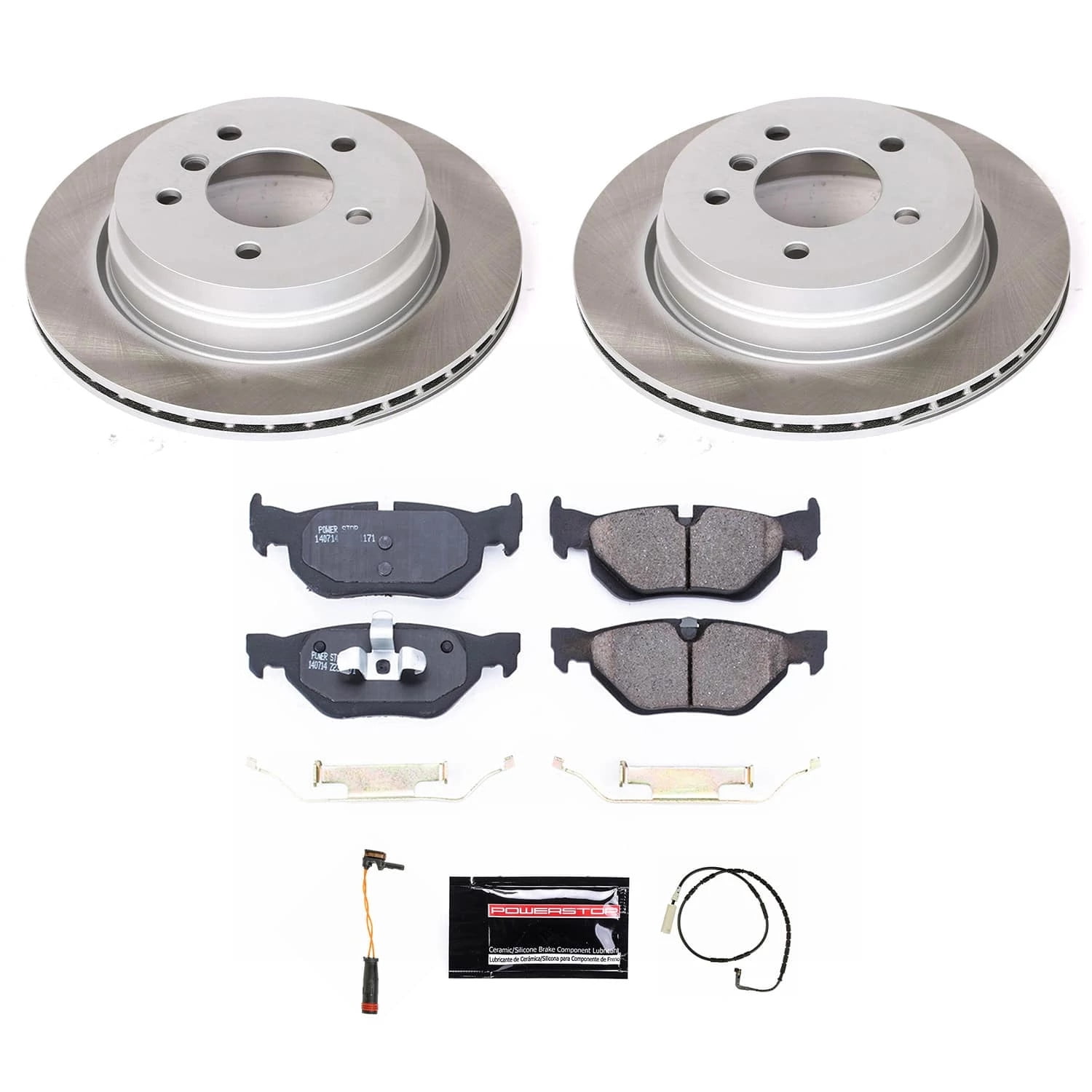 PowerStop Rear Semi-Coated Rotor and Low-Dust Ceramic Brake Pad Kit SC3001