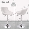 thumbnail image 3 of Adjustable Counter Height Barstools Set of 2 Bar Stools PU Leather Back Swivel Stools Kitchen Counter Stools Modern Bar Chairs with Footrest for Bar, Bistro, Kitchen, Patio Pub Use, White, 3 of 7