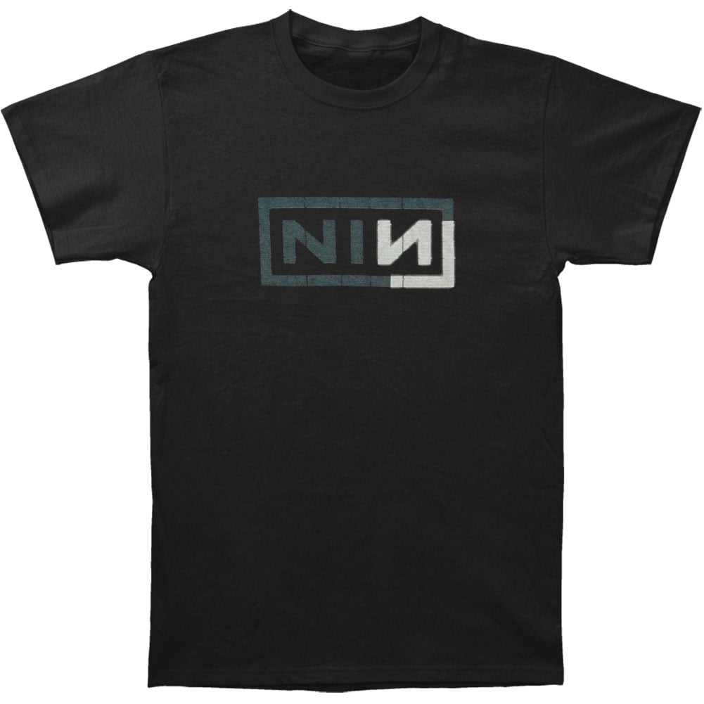 Nine Inch Nails - Nine Inch Nails Men's Grey & White Logo Slim Fit T ...