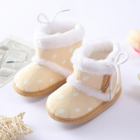

Lovebay Baby Boys Girls Fleece Winter Warm Snow Boots Soft Sole Crib Shoes Booties for Newborn Infant Toddler 0-18 Months