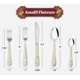 thumbnail image 3 of 40 Piece Flatware Set - Includes 5 Piece Hostess Set - Vintage Design Handle with Gold Detailing - 18/10 Stainless (45 Piece, Amalfi), 3 of 14