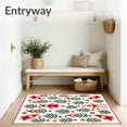 thumbnail image 3 of ODIKA 5'x7' Machine Washable Non-Slip Area Rug, Whimsical Nordic Elf Motifs with Festive Pine Branch Accents High Traffic Rug with Pad, Red, 736118, 3 of 8