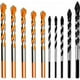 thumbnail image 1 of Broca para mampostería, 10 brocas de carburo de tungsteno para azulejos, brocas profesionales, para vidrio, metal, acero, baldosas de cerámica, porcelana, hormigón, ladrillo y madera, 6 mm/8 mm/10 mm, 1 of 5