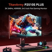 Titan army P2510S PLUS 24.5 Inch Gaming Monitor, 240Hz 1440P QHD(2560×1440), Fast IPS, 240Hz, 1ms, Adaptive Sync, 123% sRGB HDR - Black