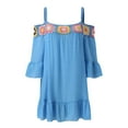 thumbnail image 4 of Aayomet Sun Dresses Women Summer Crochet Bikini Cover Up Beach Slip Cutout Irregular Dress Swimwear Cover Ups Beachwear,Blue One Size, 4 of 5