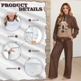 thumbnail image 4 of Renewold Sweatsuits Women 2 Piece Outfit Oversized Matching Tracksuit Sets Long Sleeve Top and High Waisted Wide Leg Sweatpants with Pockets Warm Fall Winter Outfits, Labrador Paw Print Brown, XS, 4 of 7