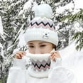 thumbnail image 3 of GRNSHTS Heated Beanie Hat and Neck Warmer Set Warm Scarf Pom Knit Hat USB USB Electric Womens Winter Heated Hat Scarf (White), 3 of 8
