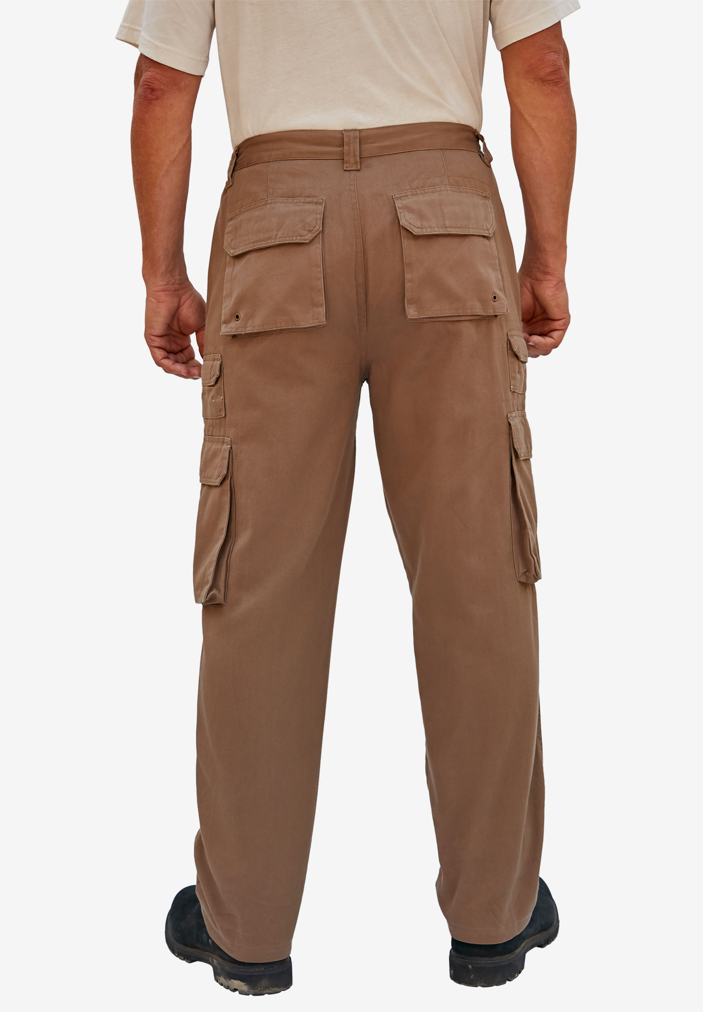 Boulder Creek By Kingsize Men's Big & Tall  Side-Elastic Stacked Cargo Pocket Pants - image 3 of 6