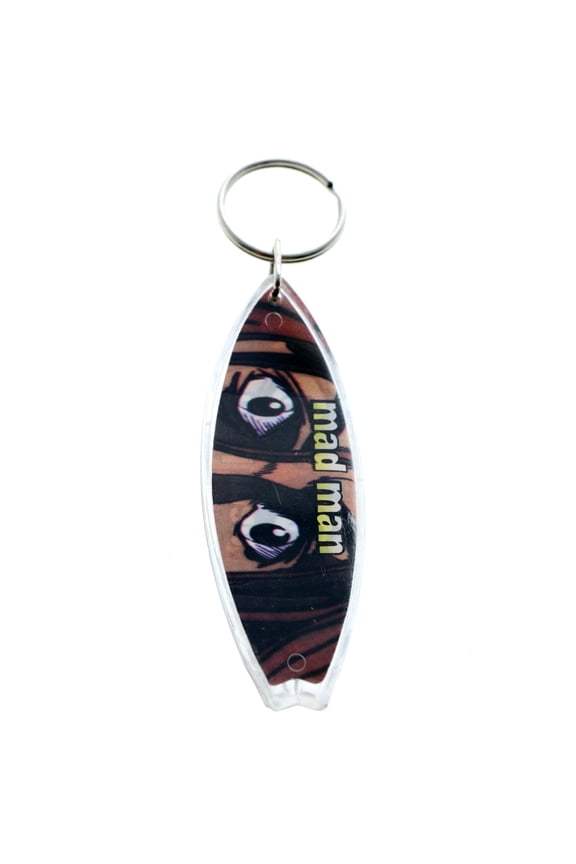 Mad Man Surf Board Eyes Split-Ring-Keychain Brown/Black