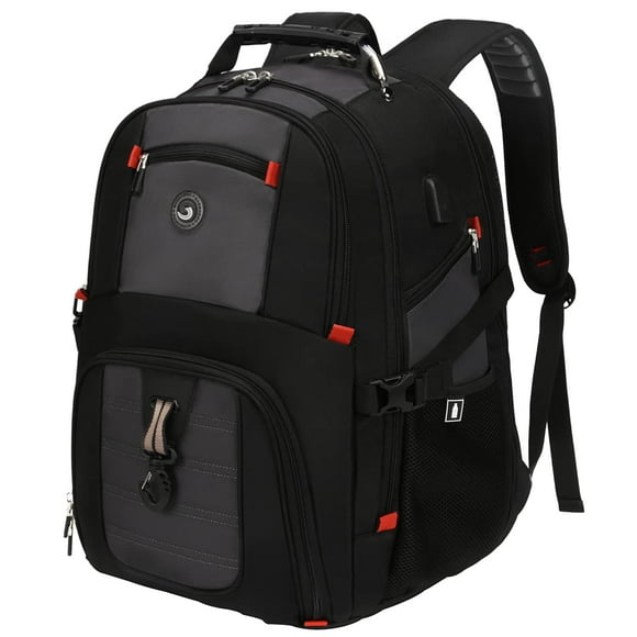 SHRRADOO Extra Large 50L Travel Laptop Backpack with USB Charging Port, College High School Backpack Airline Approved Business Work Bag Fits 17 Inch Computer for Men Women