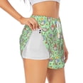 thumbnail image 3 of Lsque Spring Gnomes Printed Women's Running Shorts with Liner Pockets,Elastic Quick Dry Workout Athletic Gym Yoga Shorts,Womens High Waist Shorts-X-Large, 3 of 9