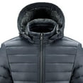 thumbnail image 3 of XUNKUSGA Men's Puffer Jacket with Hood Lightweight Comfortable Down Jacket Warm Winter Coats Water Resistant Windproof Packable Bubble Down Coat 2XS-L Gray, 3 of 4