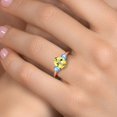 thumbnail image 4 of Gem Stone King 18K Rose Gold Plated Silver Canary Mystic Topaz and Swiss Blue Topaz Engagement Ring for Women | 2.71 Cttw | Oval 9X7MM | Gemstone November Birthstone | Size 8, 4 of 6