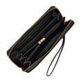 thumbnail image 2 of Cartera de mano Fossil Logan de piel negra con cremallera, 2 of 5