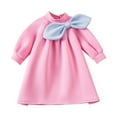 thumbnail image 2 of Spazoro Toddler Girls Princess Dress, Long Sleeve Fall & Winter Solid Color Bow Knot Dresses for Child Pink Size 4 T, 2 of 9