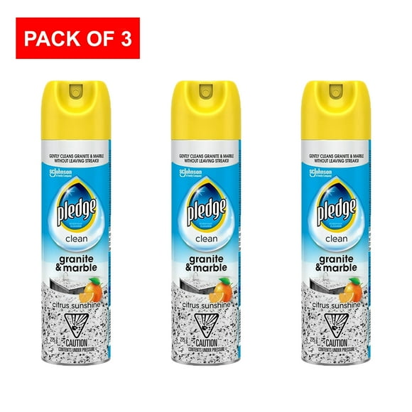 Pledge Granite & Marble Cleaner Aerosol, Citrus Sunshine, 275g - Pack of 3