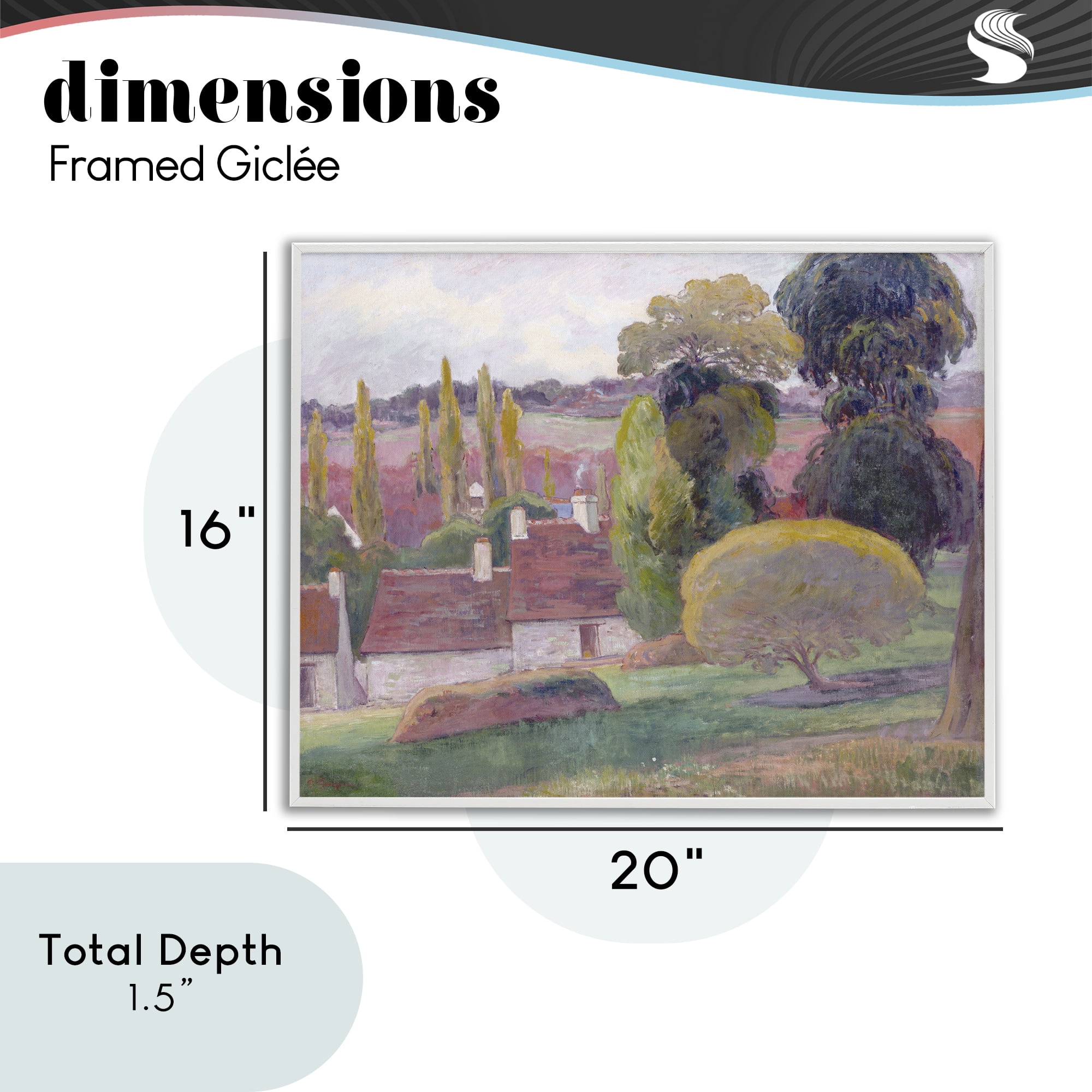 Stupell Industries A Farm In Brittany Gauguin White Framed Giclee Art, design by Stellar Design Studio
