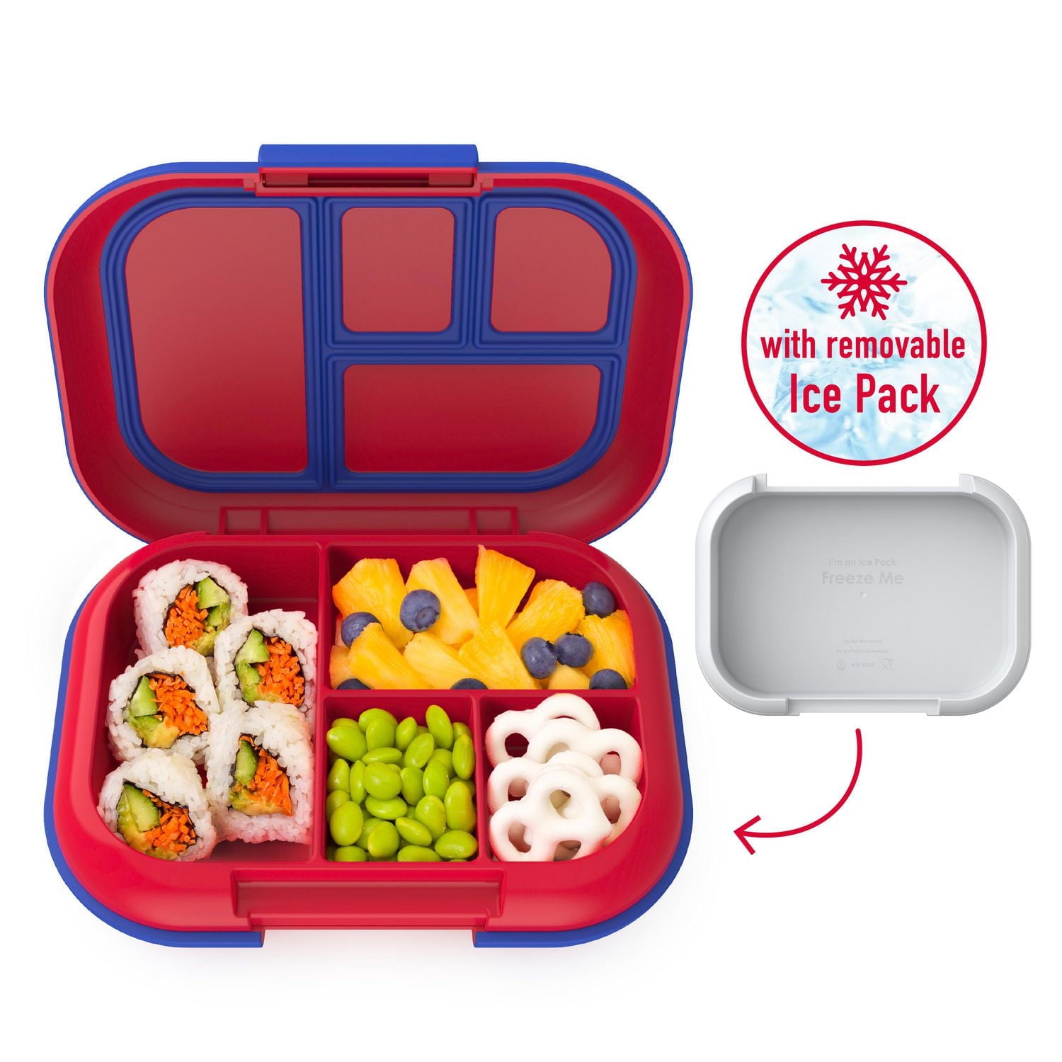 Bentgo Chill Bento-Style Kids Lunch Box - Removable Ice Pack - Red