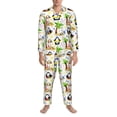 thumbnail image 3 of Sikiie Penguins On The Beach Mens Pajama Set, Soft Warm Long Sleeve Sleepwear, Cozy Button-Down Pjs for Men-Medium, 3 of 7