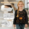 thumbnail image 6 of Xoenoiee Pumpkin Mushroom Candle Print Blouses for Girls Halloween Casual Long Sleeve Tie Knot Front Shirts for Girls Loose Round Neck Little Kids Crop Top, 5-6 Years, 6 of 7