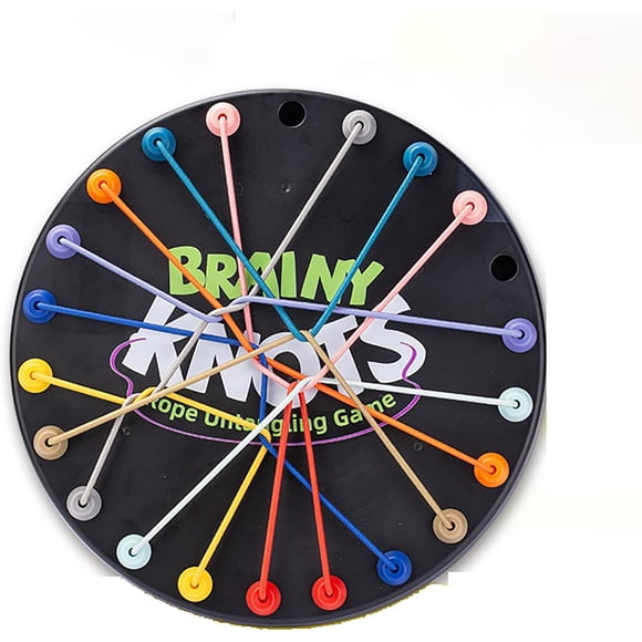 Brainy Knots Mesa para desenredar cuerdas, juego de mesa de rompecabezas lógico, 8,3 pulgadas de diámetro, mayores de 14 años