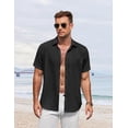 thumbnail image 2 of COOFANDY Mens Short Sleeve Button Down Shirt Lightweight Casual Shirts for Vacation Shirts, 2 of 6