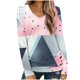 thumbnail image 2 of Ailaofu Long Sleeve Shirts for Women Fall Fashion Basic Trendy V-neck Floral Printed Casual Tops, 2 of 5