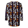 thumbnail image 4 of Enjoytime Women's Plus Size Summer Tops Round Neck 3/4 Sleeve Blouses Fashion Summer Casual Halloween Printed Shirts, 4 of 5