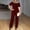 A375 Wine, variant on Xdegoge Women's Elegant Off-Shoulder Top and Long Pants Set, Sparkly Evening Party Outfit, Slim Fit Comfortable Stretch Jumpsuit for Cocktail Night and Events