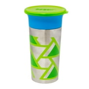 Sassy Stainless Steel 360˚ Grow Up Cup™ Spoutless Sippy with travel lid, blue, 9 Ounce