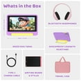 thumbnail image 6 of 7-inch Kids Learning Tablet Bundle - 8GB RAM + 64GB ROM (Expandable to 128GB) | Parental Control, Pre-Installed Kids Software, Dual Camera | Includes Headphones, Stylus & Bag - Purple, 6 of 7